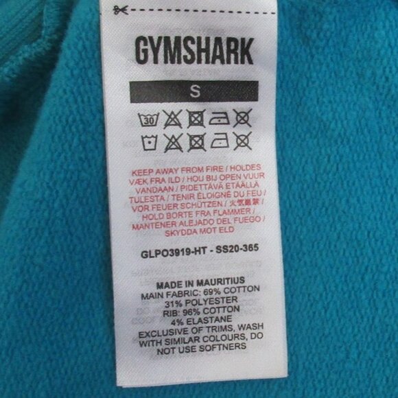 GYMSHARK Crop Sweatshirt Small Blue Pullover Hoodie - Picture 8 of 9